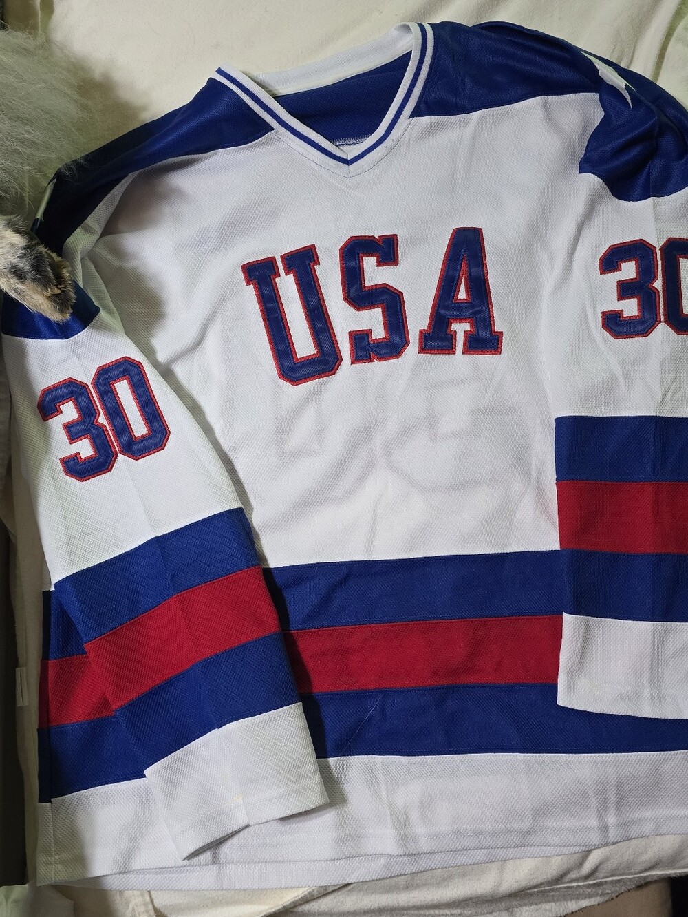 USA Hockey Jim Craig #30 Jersey XXL Sewn Adult Red, White, Blue  Miracle on Ice